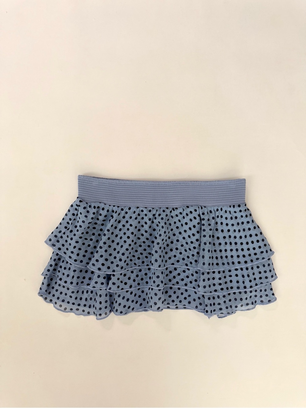 Princess Polly Light Blue Tiered Polka Dot Mini Skort